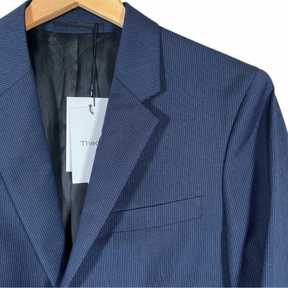 Theory Chambers Blazer Men’s Baltic Atlantic Millennium Stripe 100% Wool - Picture 2 of 8